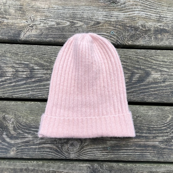 Hat: Light Pink Ribbed Women's Winter Hat - Picture 1 of 4